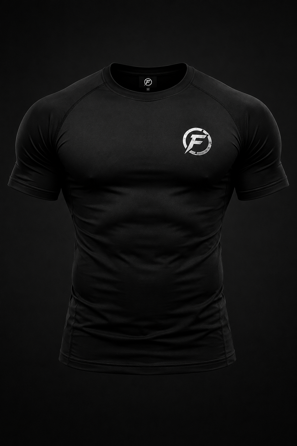 FORGED ONE COMPRESSIVE TEE — BLACK / WHITE