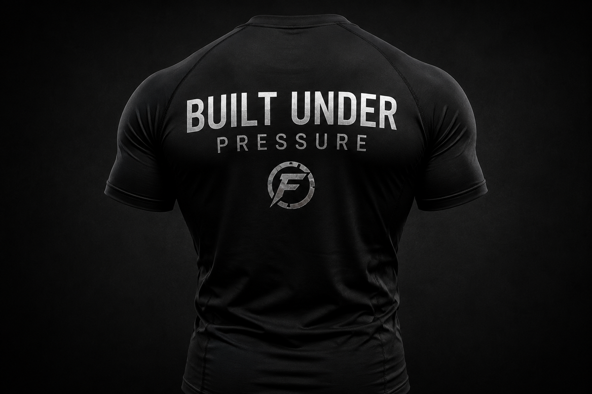 FORGED ONE COMPRESSIVE TEE — BLACK / WHITE