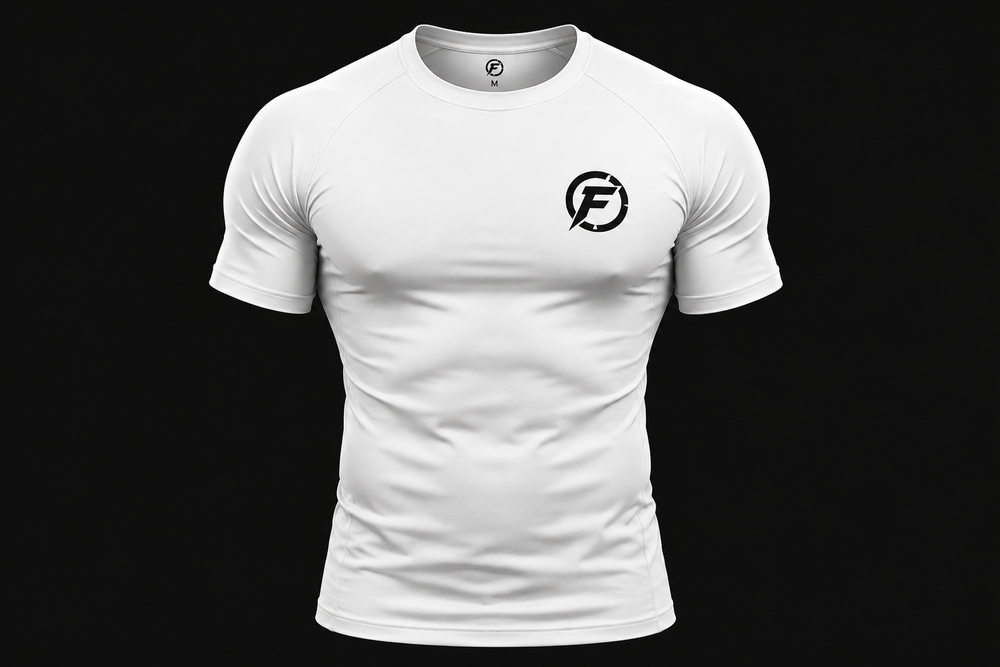 FORGED ONE COMPRESSIVE TEE — BLACK / WHITE