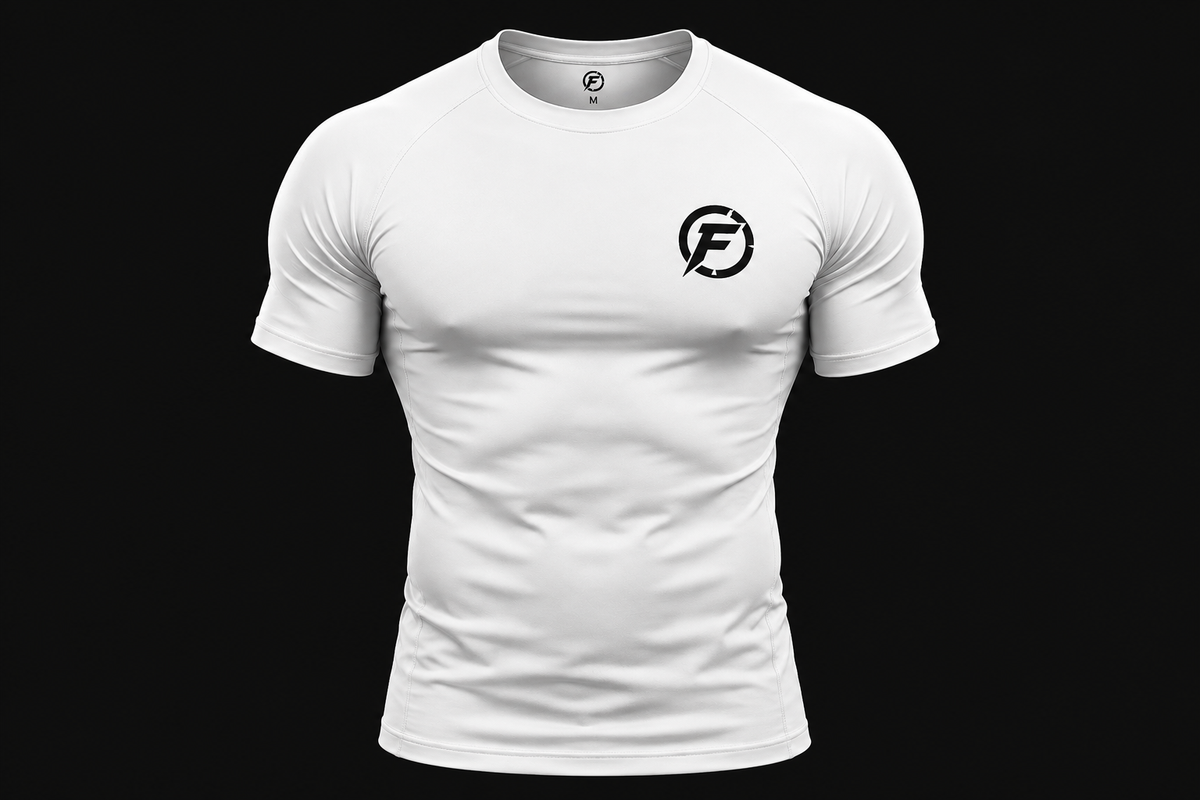 FORGED ONE COMPRESSIVE TEE — BLACK / WHITE