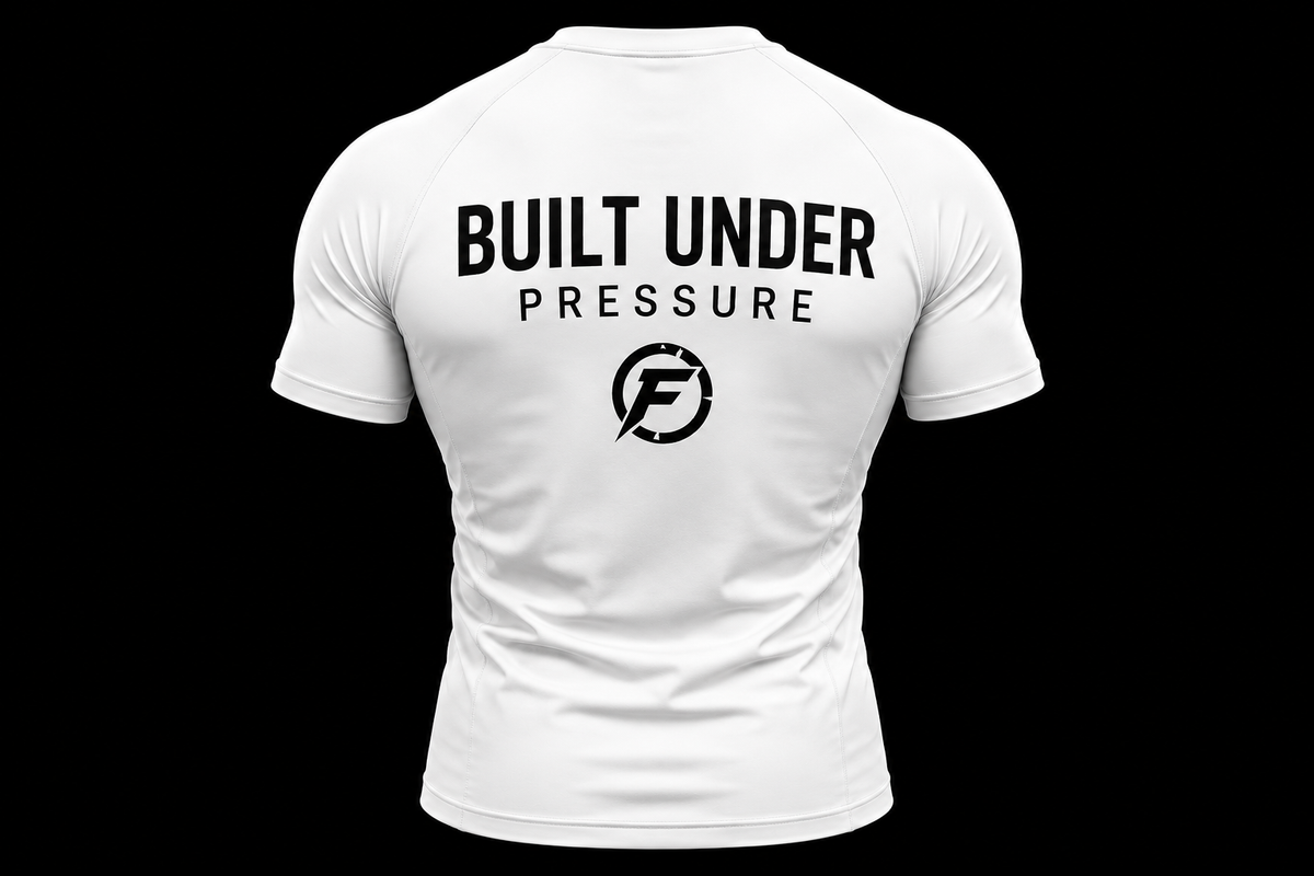 FORGED ONE COMPRESSIVE TEE — BLACK / WHITE